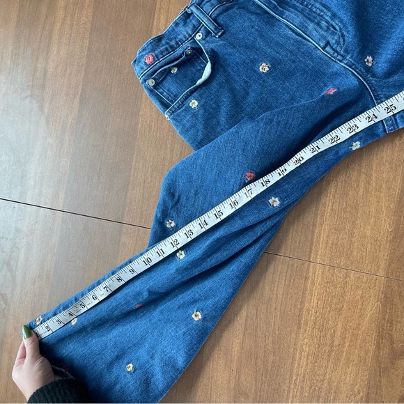 Madewell | Wide-Leg Crop Jeans Confetti Floral Embroidered Edition Flowers Capri - Picture 7 of 11